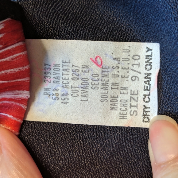 Vintage John Roberts Western Style Navy Red Pants Suit 9/10 Large - Picture 6 of 16